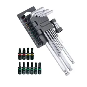 20-in-1 Hex Wrench Set with Adapter & Screwdriver Bits, S2 Steel Hex Key Set, Ball-end for Tilted Operations, Hex Tip for Easy Insertion, Multifunctional Wrench