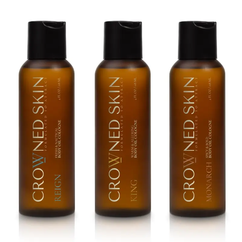 King, Reign & Monarch Body Oil Set | Lightweight Formula | Skin Repair & Nourishment | Hydrating Aromatic Blend | Smooth Radiant Skin