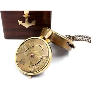 Pocket Calendar Compass  Engraved Brass Nautical Compass for Camping, Travel, Boating, and  Decor  Gifts for , Teens & Family