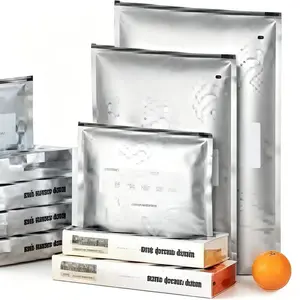 Aluminum Foil Sealed Freshness Pouch, Freezer and Refrigerator Food-Grade Sealing Bag, Household Kitchen Zipper Self-Sealing Bag for Refrigerator and Food Storage