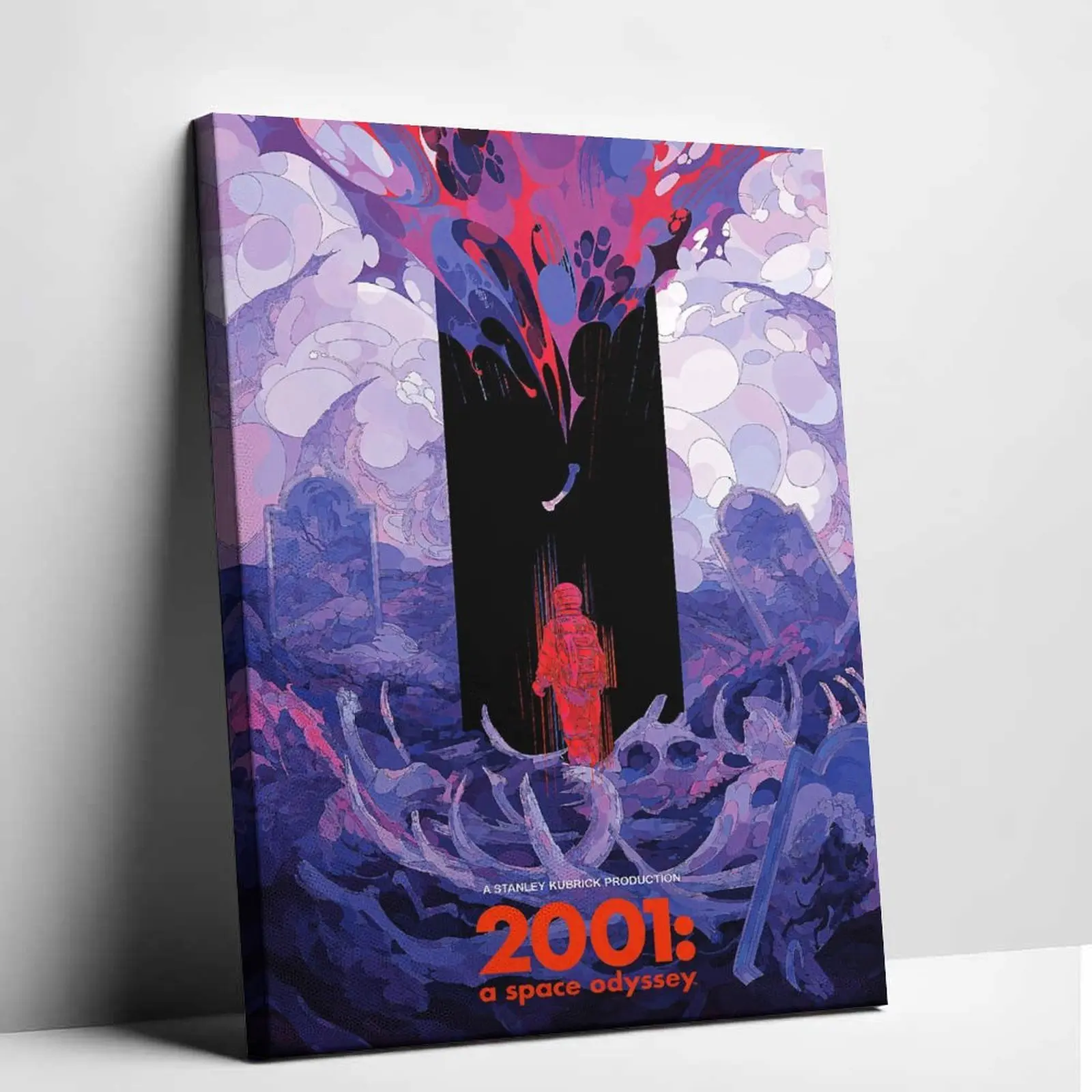 2001 A Space Odyssey Movie Poster Canvas Wall Art Stanley Kubrick Sci-Fi Print Retro Monolith Astronaut Canvas Painting Vintage Surreal Space Graphic Illustration Picture Decor for Living Room Studio Artworks