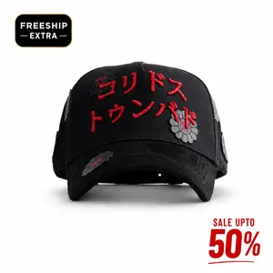 Barbas Hats CT Oriental Tumbado Black Trendy Unisex Hat with Unique Design for Casual & Special Occasions