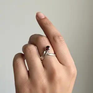 Hessonite Garnet Rings in Sterling Silver - Natural Gen Stones from Sri Lanka for Clarity, Protection & Removing Energetic Blocks, Sterling Silver, For Her