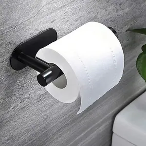 Wall Mounted Toilet Paper Holder,Toilet Rack, 1 Count Self Adhesive StainlessSteel Roll Paper Dispenser, Toilet Paper Holderfor Kitchen Bathroom, Bathroom Accessories,Toilet Paper Dispenser Mounted On Wall