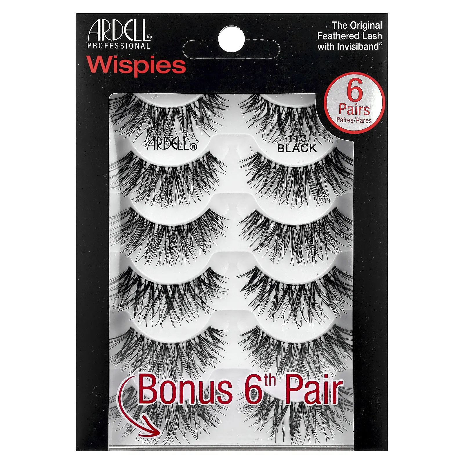 Ardell Eyelashes, Wispies, 113 Black, 6 Pairs Ardell Eyelashes, Wispies, 113 Black, 6 Pairs