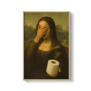 Funny Mona Lisa Bathroom Wall Art: Humorous Toilet Makeover Art Posters