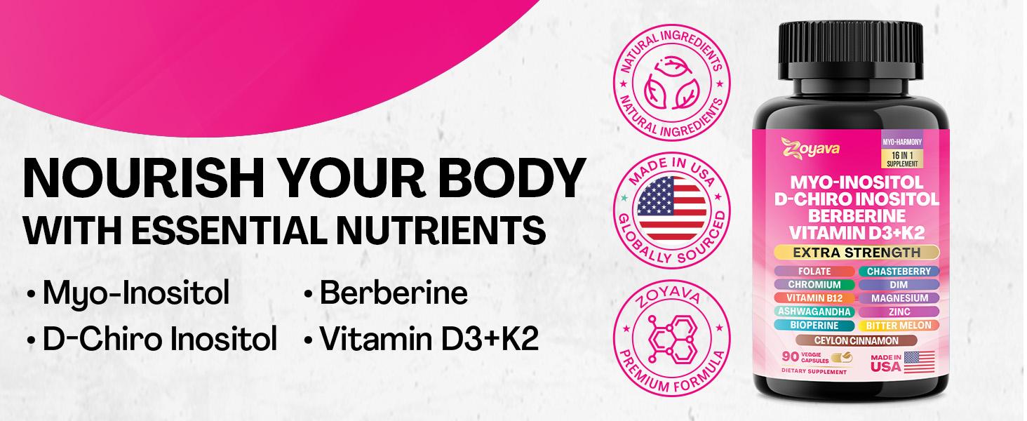 Ino-Sea Smooth Bundle - Zoyava Myo-Inositol & Sea Moss Supplements - All-in-One Multivitamin Combo with Extra Strength Ingredients - MADE IN USA