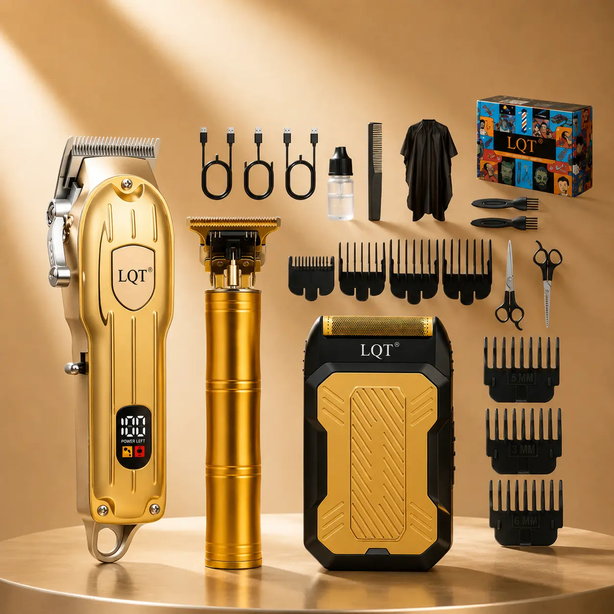 Father's Day Special Professional 3-in-1 Men's Grooming Clippers with Smooth Brush, Metal Housing, Precise Cut, Stainless Steel Build for At-Home Haircuts & Travel Use, Durable Design, Abs-Infused Structure