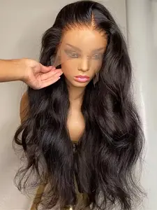 13x4 Body Wave Lace Front Wigs Human Hair Pre Plucked HD Transparent Lace Frontal Wig with Baby Hair 180% Density 9A Glueless Brazilian Virgin Human Hair Lace Front Wigs for Women Natural Black