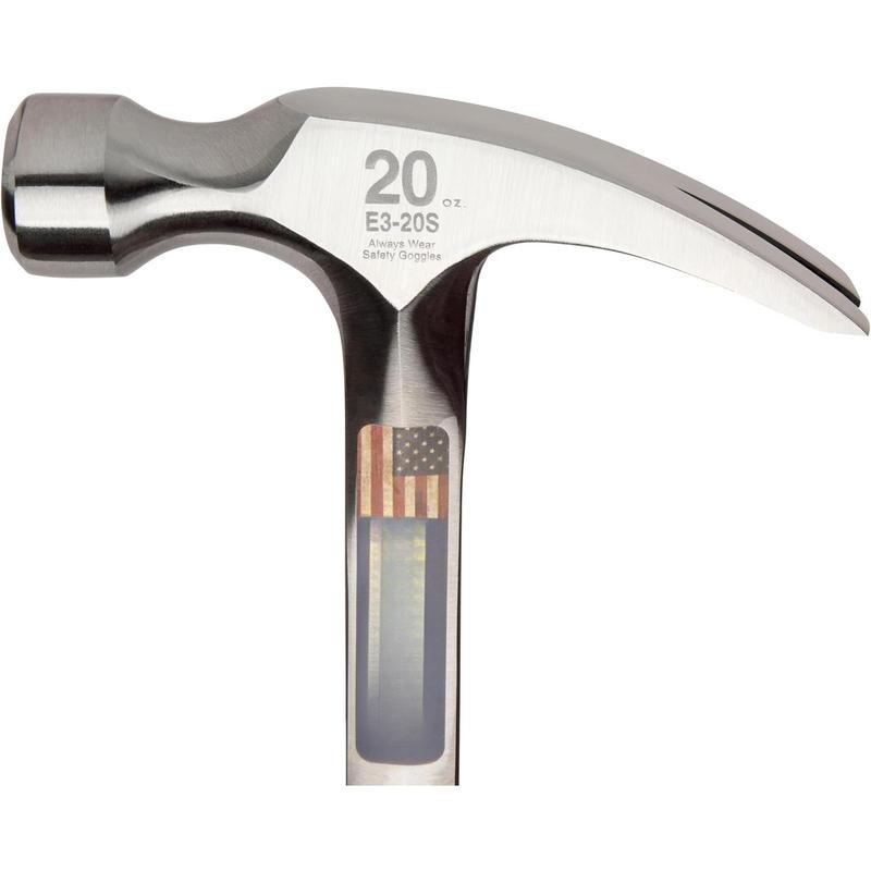 Hammer - 20 oz Straight Rip Claw with Smooth Face & Shock Reduction Grip - E3-20S