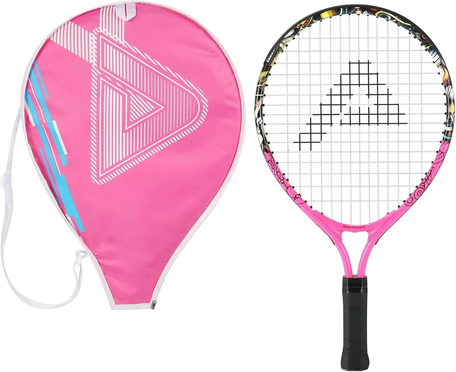 Kids Junior Tennis Racket Starter Kit with Shoulder Bag, Lightweight Tennis Racquet for Boys & Girls