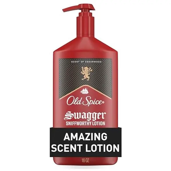 Old Spice Hand, Face & Body Lotion for Men, 24/7 Lightweight Moisturization with Amazing Scent, Instant Absorption, For All Skin Types, Swagger with Cedarwood Scent, 16 oz