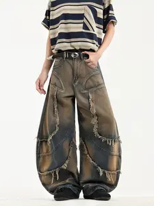 YUJSXI Men's Y2K-Style Baggy Jeans, Wide-Leg Casual Skate Pants, Comfortable & Stylish Streetwear Ideal for Skaters and Everyday Wear