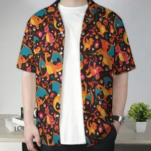 2026 Hot Hawaiian Shirt - Shorts Sets PKM [FREESHIP] Fresh Summer – Youthful – Bold with the Anime Charizard Firestorm Hawaiian ShirtA gift for all ages in your family this summer.
