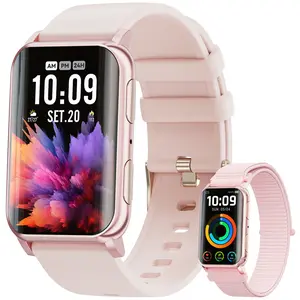 Smart Watch with Bluetooth Calling & IP68 Waterproof - 1.57" Smart Fitness Tracker with Real-Time Heart Rate  Ideal Birthday & Holiday Gift Black & Pink