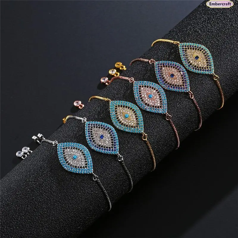 Women's Devil's Eye Copper Bracelet with Micro-Inlaid Zircon - European-American Personalized Good Luck Protection Jewelry for Women, Unique Fashion Accessory