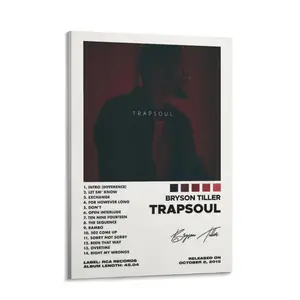 Elegant home bedroom music poster by Tiller “Trapsoul” (Luxury Edition), trendy hip-hop singer canvas wall art for living room decor and office decoration; available in five sizes.