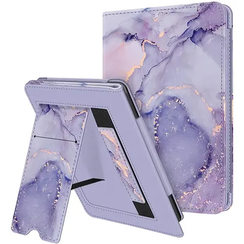 Fintie Hard PU Leather Magnetic Casing for 6" Kindle 11th Gen 2024 Release Model No. RS23CV (Basic Version) - Handheld Protection Cover with Hand Strap, Kickstand, Auto Sleep/Wake, Girlie Education Device Accessories (Acrylamide-Free)