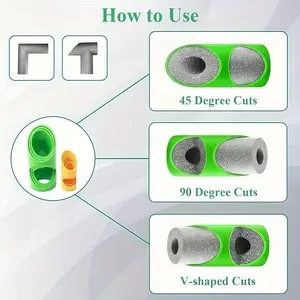 Three-Piece Multi-Angle Pipe Cutter Set, Tool Kit, 45°/90°/v-Shape Three-In-One PVC Pipe Slotter PVC Compatibility, Efficient Gardening Tool