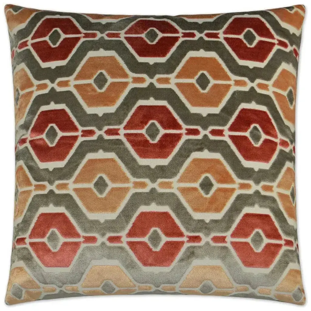 Dellan Coral Red Throw Pillow With Insert