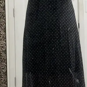 French Vintage High-Waisted Polka Dot Midi Skirt, Mesh Fabric, Flowy A-Line Design, Elegant Womenswear for Special Occasions, Flowy Skirts