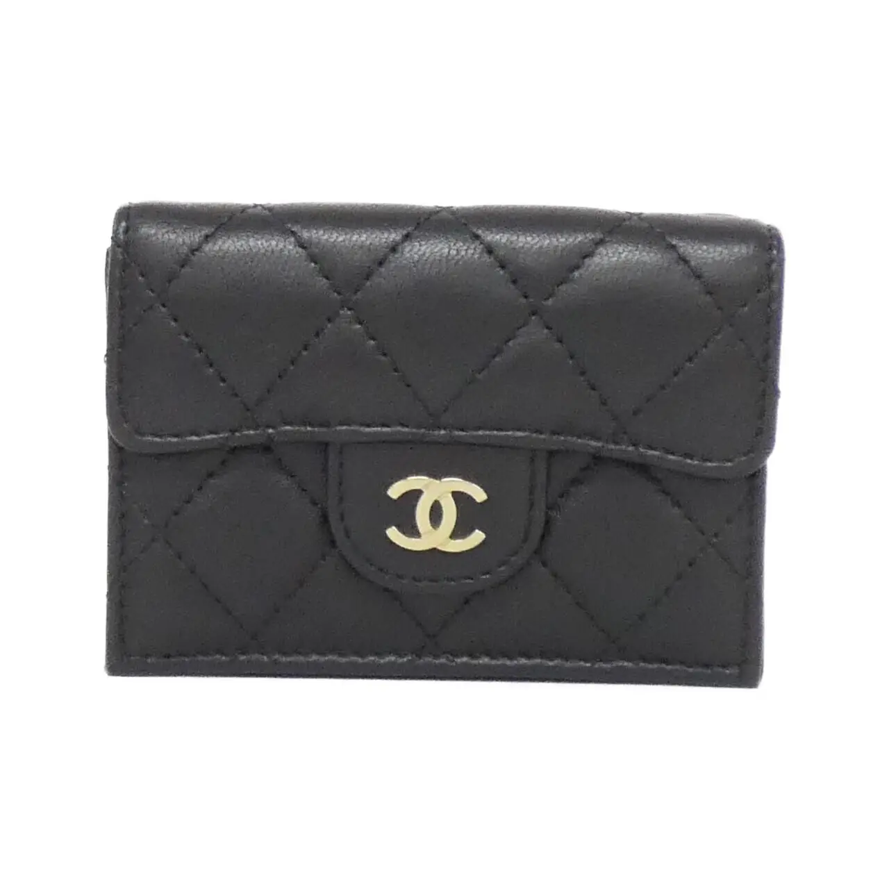 Pre-owned CHANEL Lambskin Small Leather Goods Timeless Classic Wallet