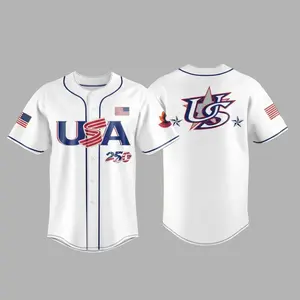 Team Usa 250Th Anniversary Celebrating America Jersey 2026 Baseball Shirt White Version