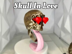 Skull In Love | Gift For her | Gift for him | Sculpted | 3D Printed | Skull Decor | Office Decor | Valentine Gift | Dark Art