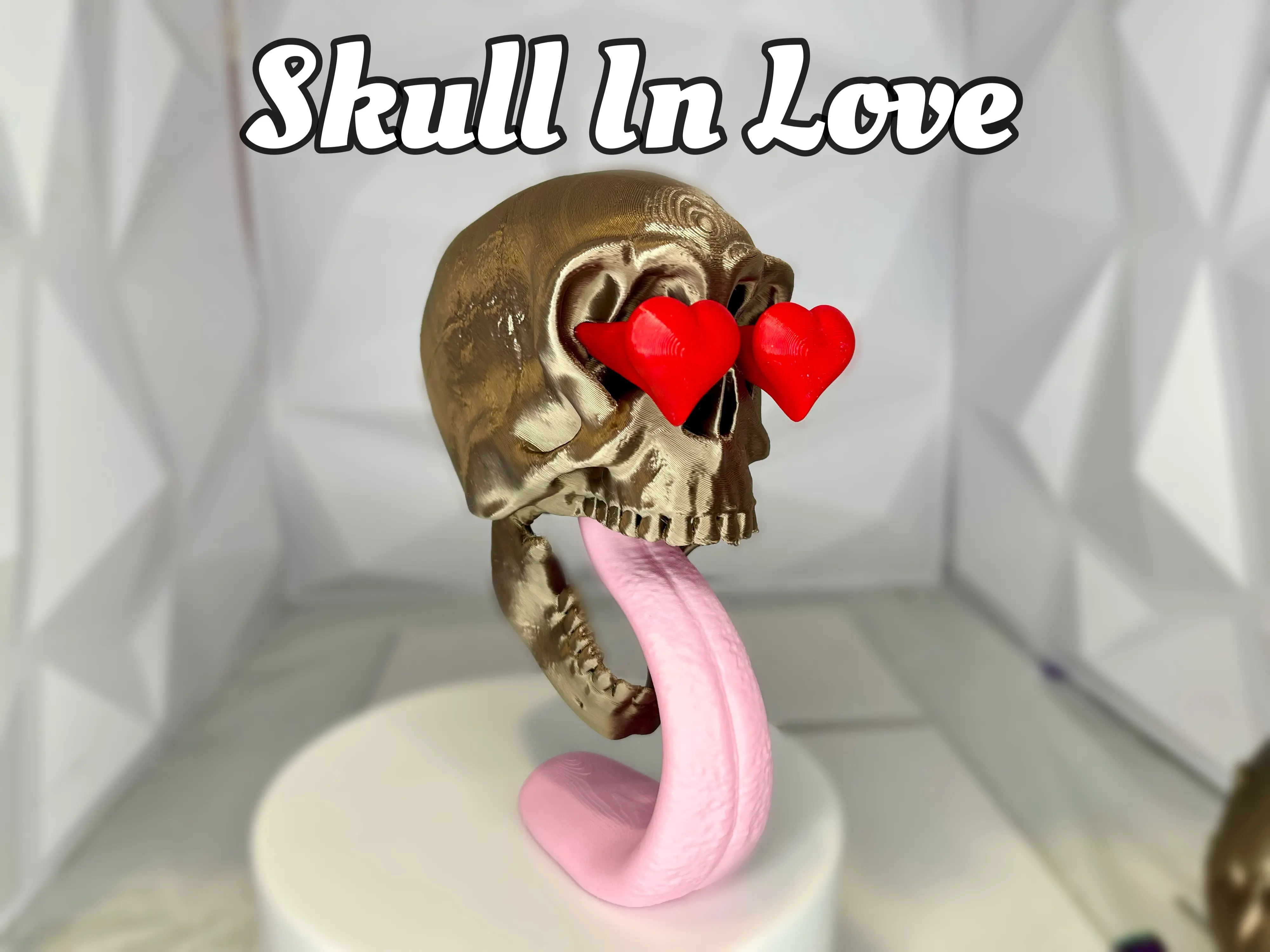Skull In Love | Gift For her | Gift for him | Sculpted | 3D Printed | Skull Decor | Office Decor | Valentine Gift | Dark Art