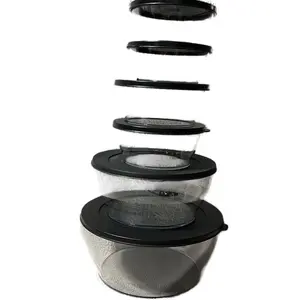 Tupperware Crystal Clear Store & Serve 6pc Set - Durable Plastic Storage Containers with Secure Lids for Easy Organization