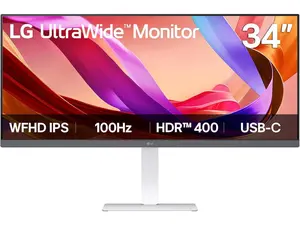LG 34U530A-W 34-inch UltraWide WFHD (2560 x 1080) IPS Wide Computer Monitor, 100Hz, VESA DisplayHDR 400, HDMI, DisplayPort, USB Type-C, Tilt/Height/Swivel Stand, White
