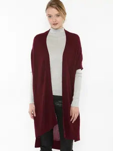 J CASHMERE Women's 100% Pure Cashmere Mesh Stitch Open-Front Duster Cardigan Sweater