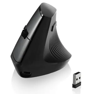 AJAZZ I300 Vertical Ergonomic Optical Mouse, 2.4G & BT Dual Wireless Mouse, 800/1200/1600 DPI, Rechargeable Computer Mice, 84g Lightweight for PC,Laptop
