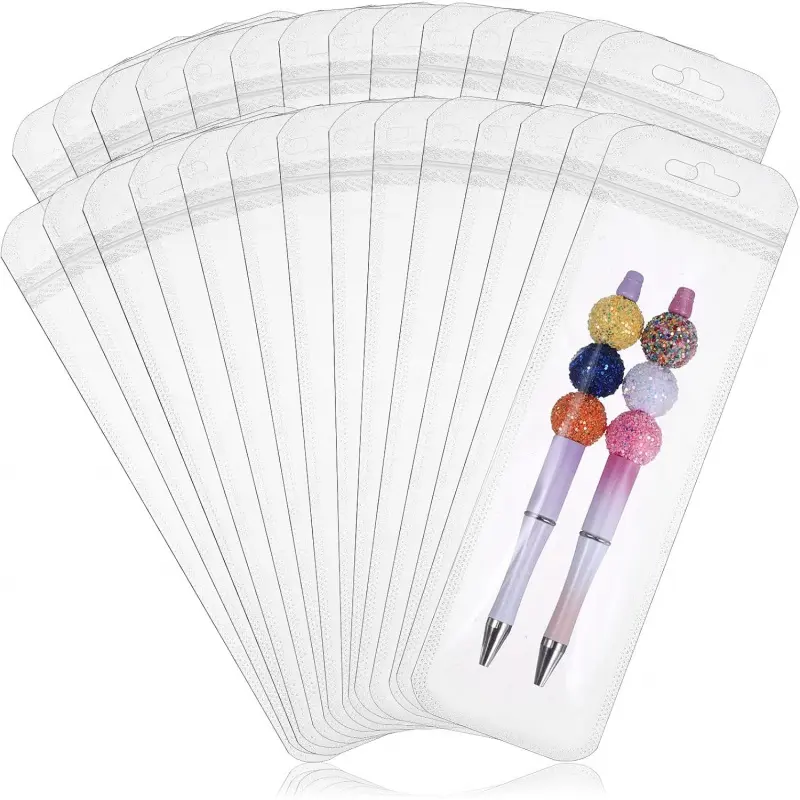 Transparent Pen Packaging Bags, Clear Plastic, Reusable & Durable Design, Perfect for Beads, Jewelry, Cosmetics, Candy, Multiple Uses