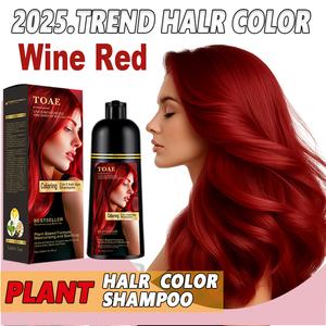 TOAE 3-in-1 Hair Dye Shampoo Instantly covers gray hair Burgundy, Golden Brown, Gray, Chestnut Brown, Natural Black The perfect gift for men and women Gentle hair care dye shampoo