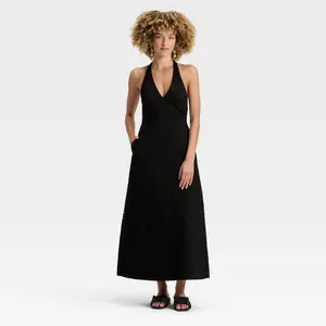 Women's Eyelet Maxi A-Line Dress - A New Day