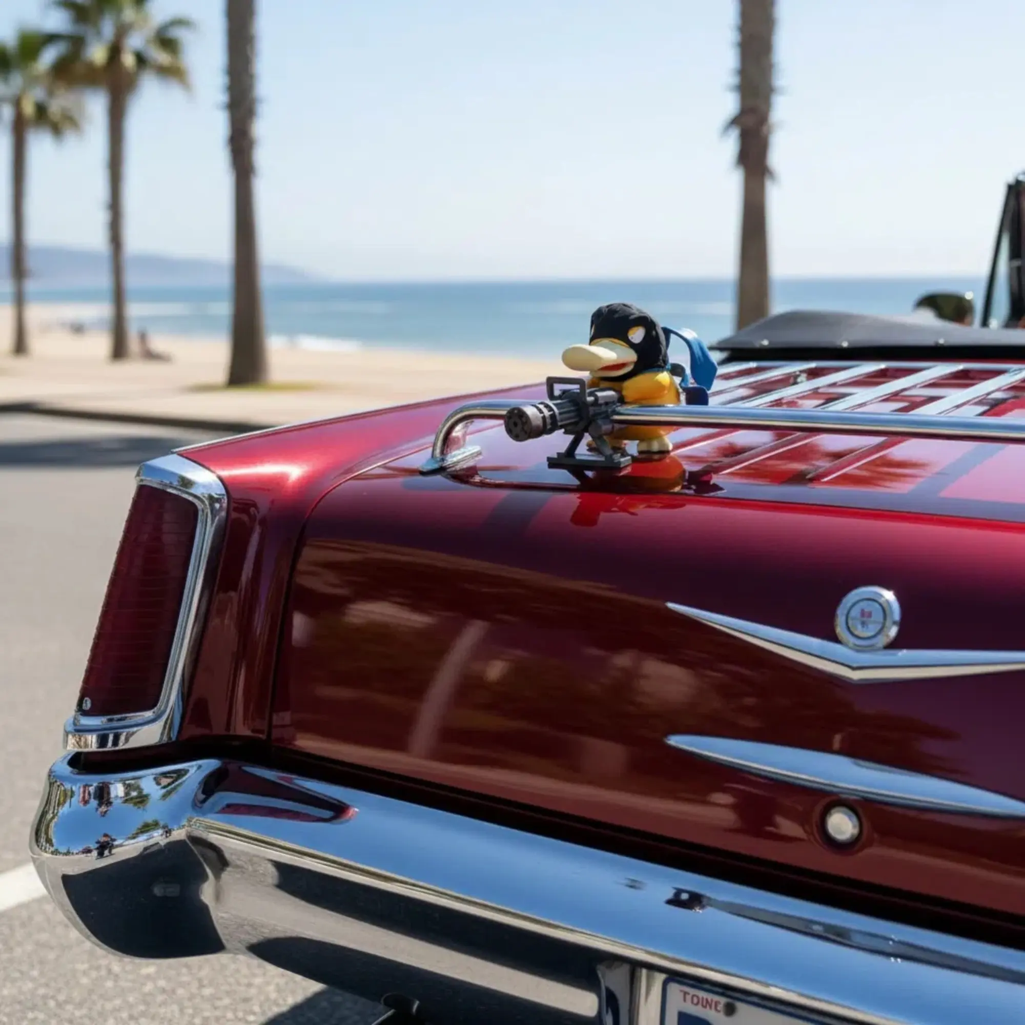 Gatling Duck Car Decoration, Creative Dashboard Ornament, Trendy Tiktok Head Shaking Doll, Stress Relief Car Top Rear Decor, Cute Car Decor, Must-Have Gift, Car Accessories Cute, Car Ornaments