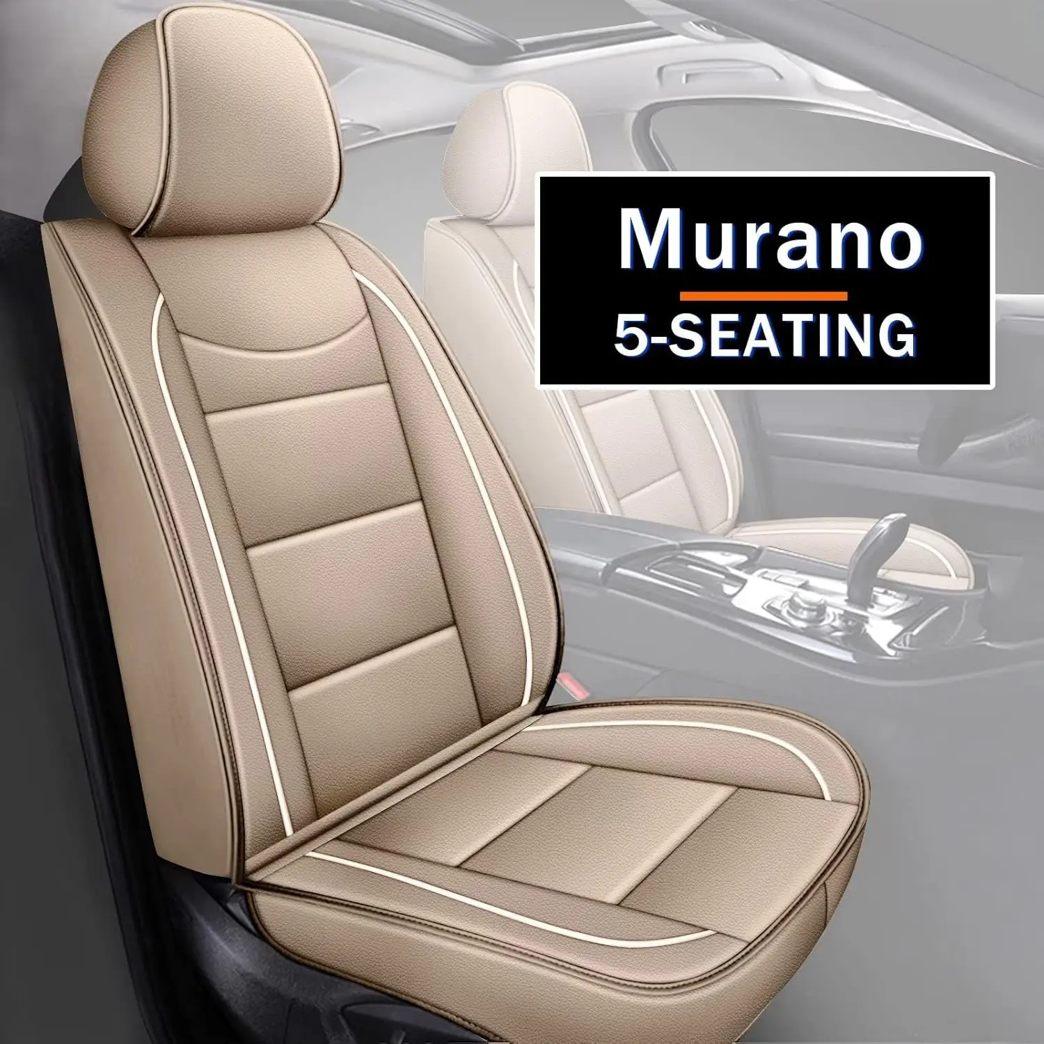 Faux Leather Full Set Car Seat Covers - Car Seat Protectors, Decorative Cushions, Custom-Fit Automotive Interior Accessories for 2011-2024 Compatible Vehicles, Seat Covers For Car