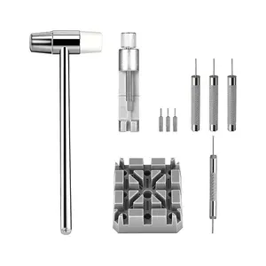 Watch Link Removal Kit, Metal Watch StrapLink Removal, Sizing Kit with Pin Punches,Extra Pins, Hammer for Watch Band StrapAdjustment