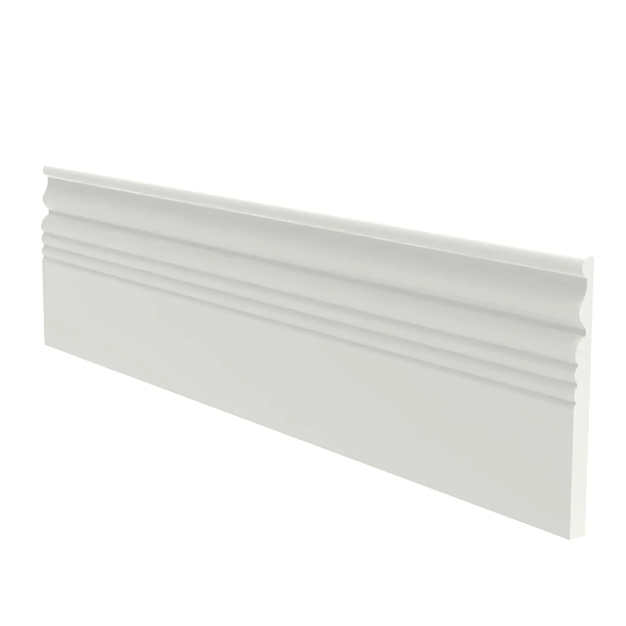 1 x 0.5 Premium MDF Bottom Molding - 1-inch Height, White Primer 10254