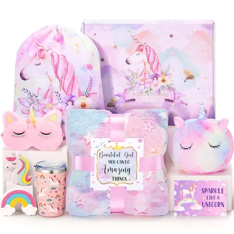 Tiblue 9-Pcs Luminous Blanket Surprise Decorative Gift Set - Cozy Gift Boxed Kit with Glow-in-the-Dark Couch Blanket, Drawstring Bag, Cup, Decorative Jewelry Box for Valentine's Day Festive Party Supplies, Cozy Gift Box