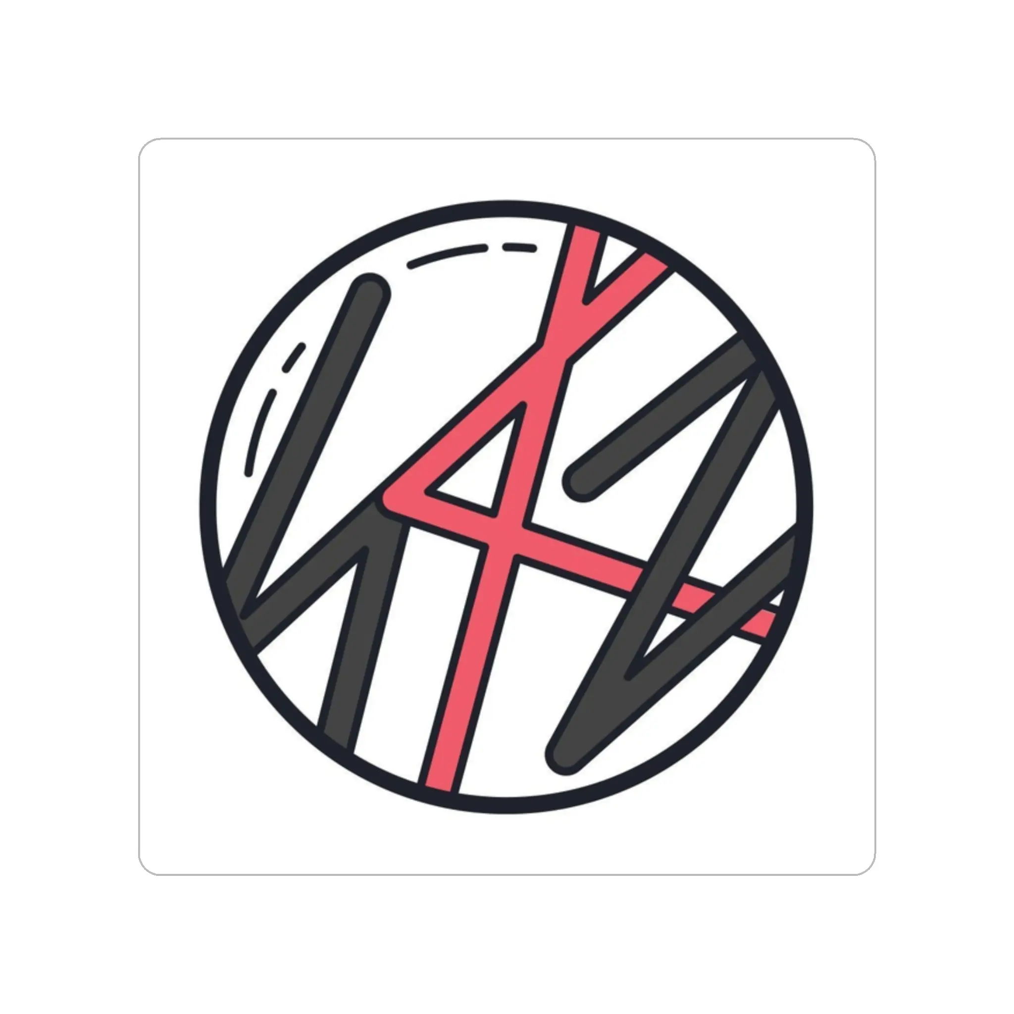 Round Abstract Monogram Sticker Die-Cut Sticker | Transparent Outdoor Sticker