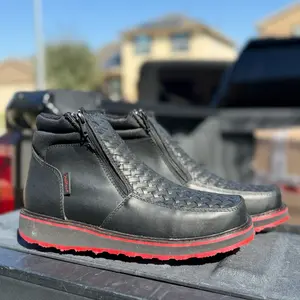 Zipper Boots with Red Sole for Men