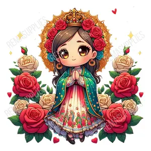 10 Virgencita UV DTF stickers for keychain- Lady of Guadalupe UVDTF  for keychain- VIrgen de Guadalupe UV DTF para llavero