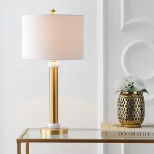 JONATHAN Y Gregory Metal/Marble LED Table Lamp , for bedroom, living room, foyer, hallways, dining room, dorms