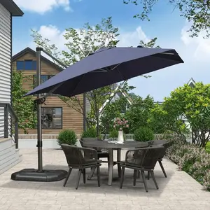 PURPLE LEAF Economical 9x9 ft Square Outdoor Patio Umbrella Cantilever Umbrella