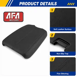 For 2008-2012 Honda Accord Leather Armrest Center Console Lid Cover Black