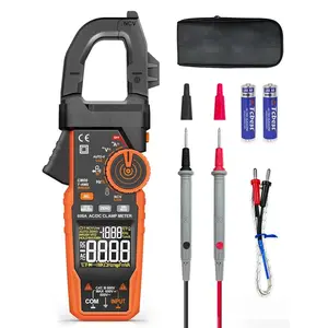 Inrush Clamp Meter with Flashlight,CM06 Clamp Multimeter,T-RMS 6000 Counts 600A Amp Meter with VFD, LOZ,NCV,   Current,Continuity Capacitance Frequency Resistance Temperature