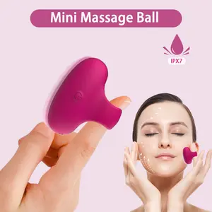 Mini Facial and Eye Massage ball tourism Portable USB Charging for Fatigue Relief, Dark Circles, and Anti-Aging  massager for women vibration Waterproof Silicone Comfort Chargeable Pouch Skin Care