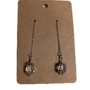 Threader Earrings w/austrian crystal beads stainless steel & hypoallergenic